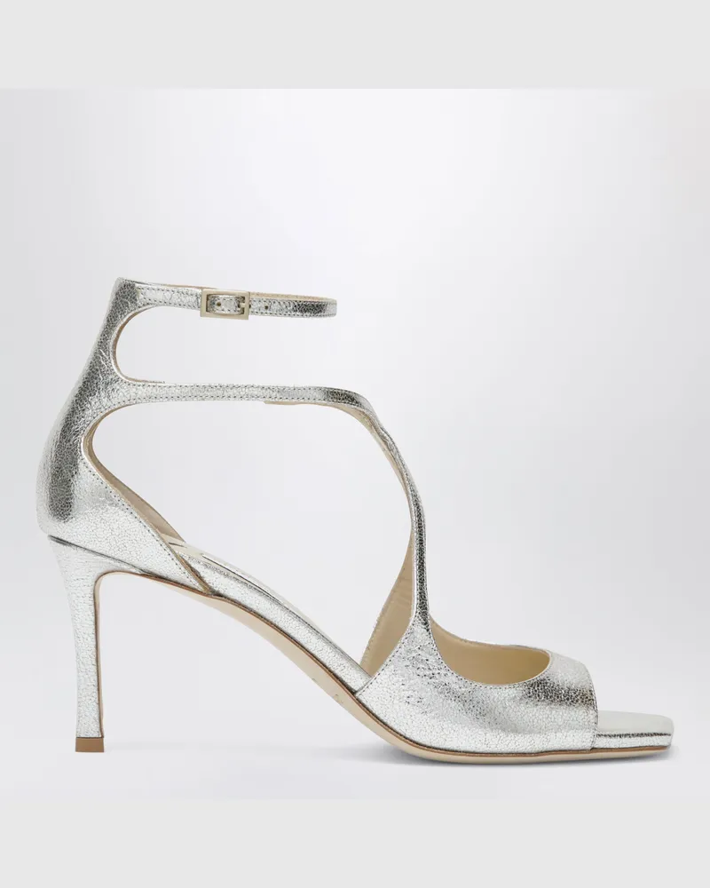 Jimmy Choo Champagnerfarbene Sandale Azia 75 Metal