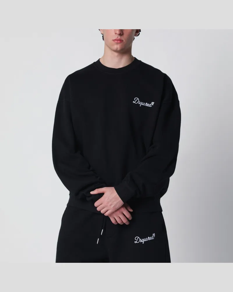 Dsquared2 Schwarzes Relaxed-Fit Sweatshirt mit Logo Black