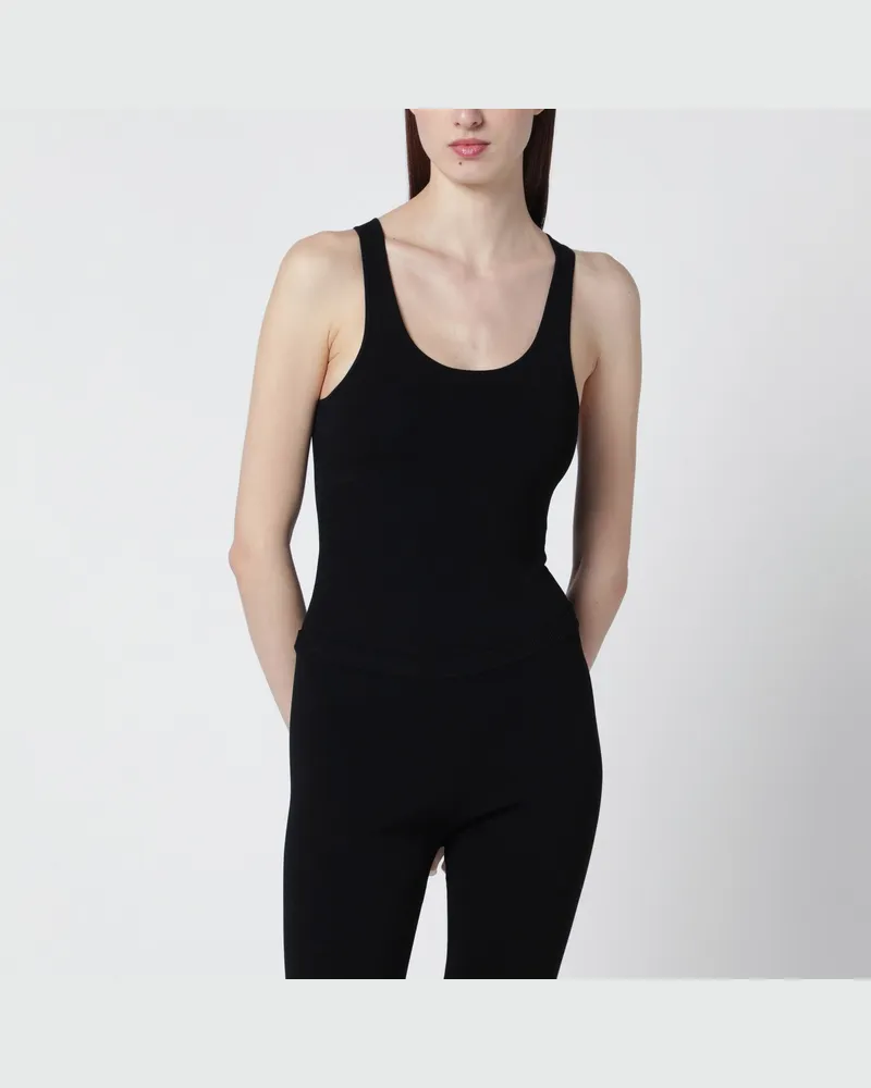 Entire Studios Black viscose jersey bodysuit Black