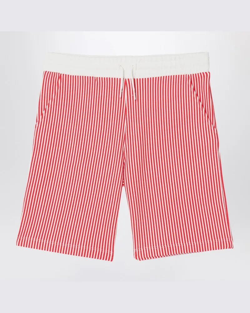 Kenzo Rot/weiß gestreifte Bermudashorts aus Baumwolle Rot