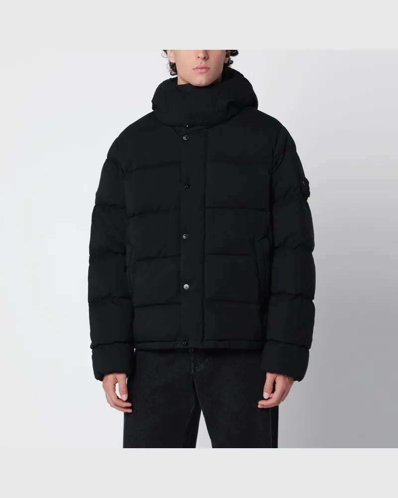 Stone Island Ghost schwarze Daunenjacke aus Ripstop-Wolle Black