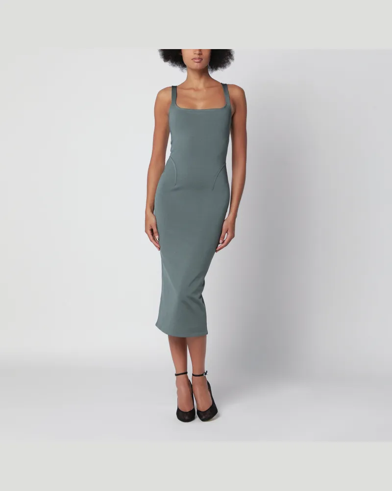 Alaïa Graugrünes figurbetontes Kleid aus Seidenmischung Green