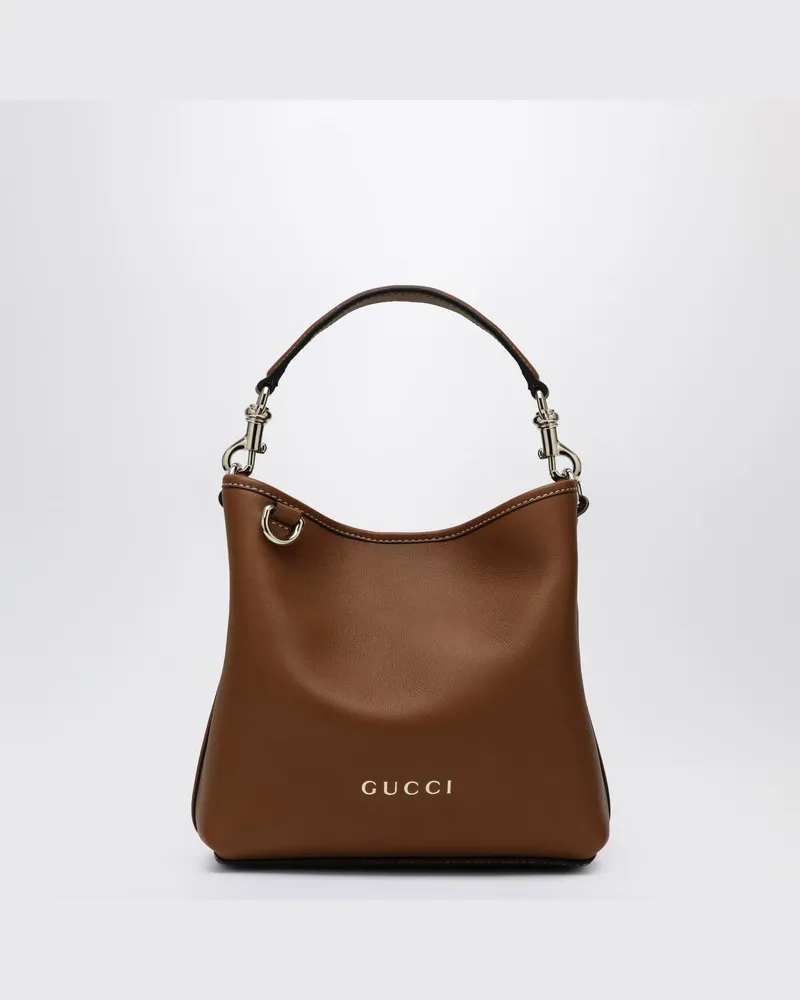 Gucci Mini GG Emblem Eimer Tasche braun Braun