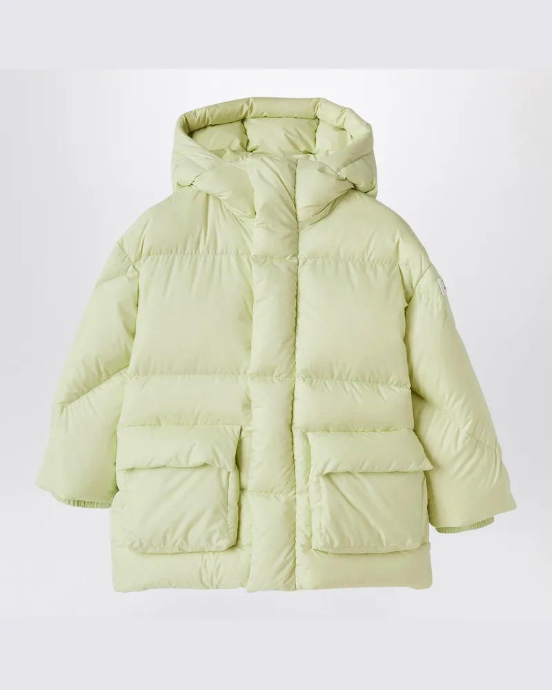 Il Gufo Lange gelbe Daunenjacke mit Kapuze Green