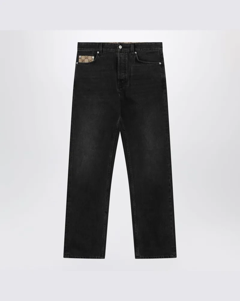 Gucci Schwarze Jeans im Dé­lavé-Look Schwarz