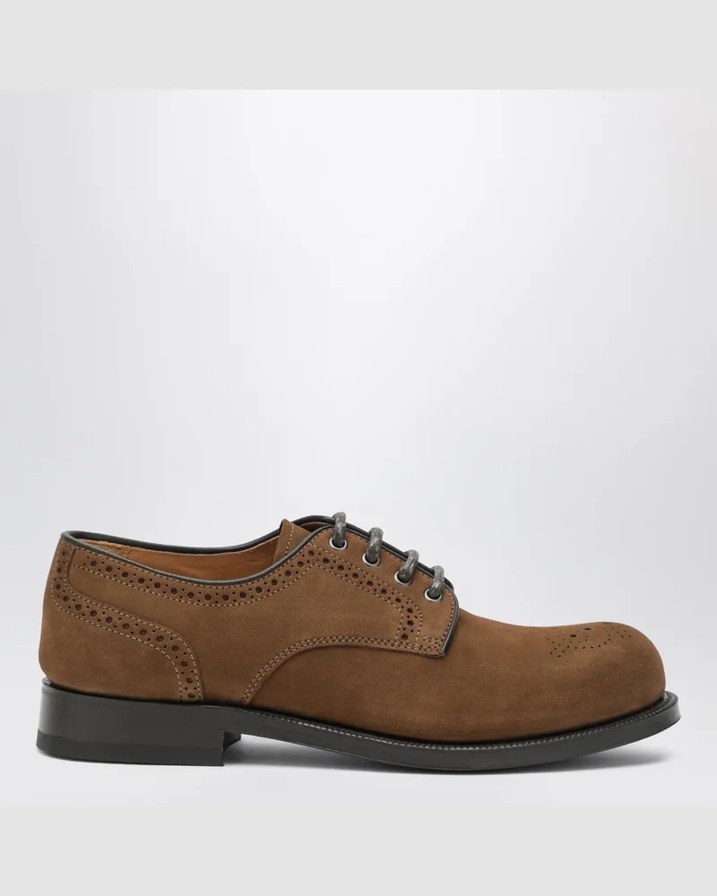 Church's Tabakfarbene Schnürschuhe aus Veloursleder Brown
