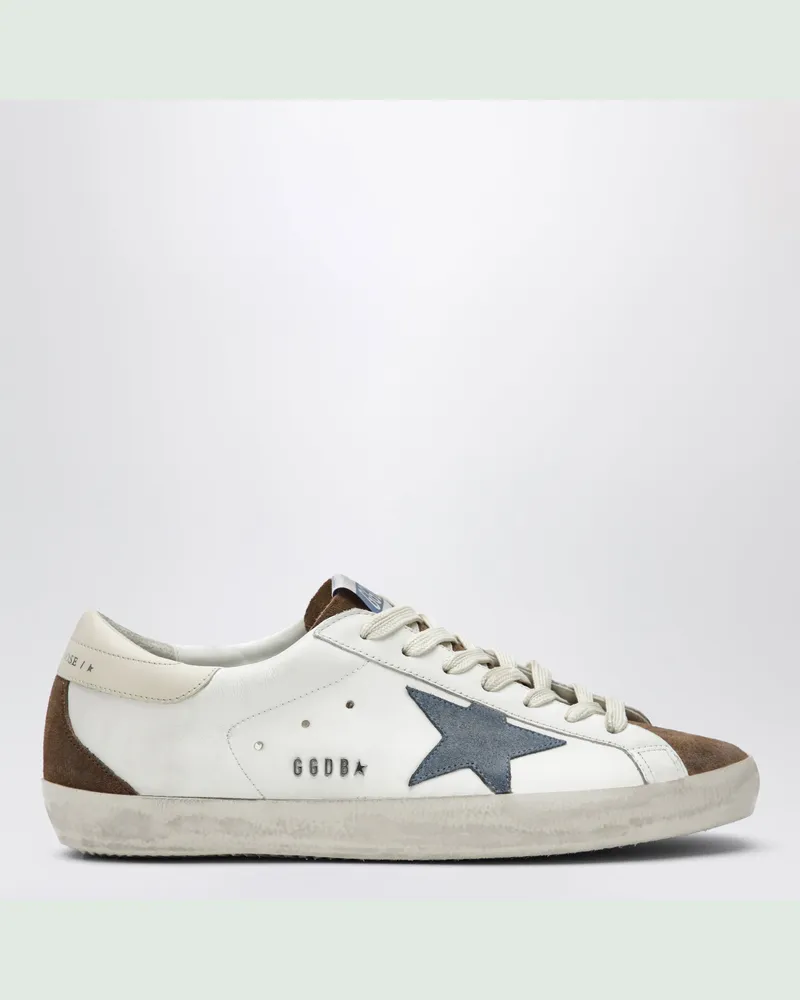 Golden Goose Super-Star Sneaker in Weiß/Braun/Denimblau/Creme White