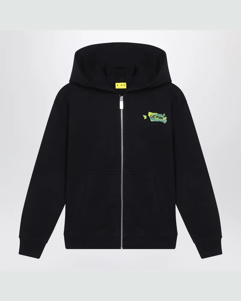 OFF-WHITE Schwarzes Arrow Acrylic Sweatshirt mit Reißverschluss 