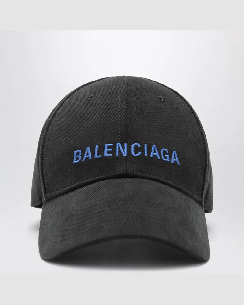 Balenciaga Schwarze Baseballkappe mit gesticktem Logo Black