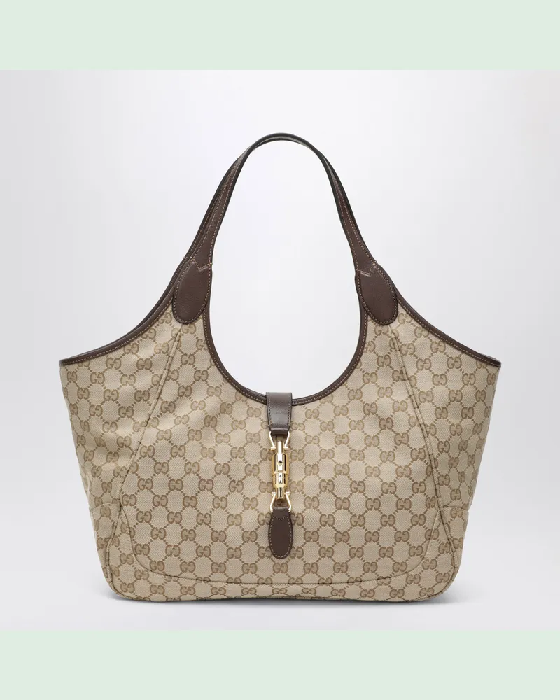 Gucci Mercato Tasche Mittelgroß In GG-Stoff Sand Beige