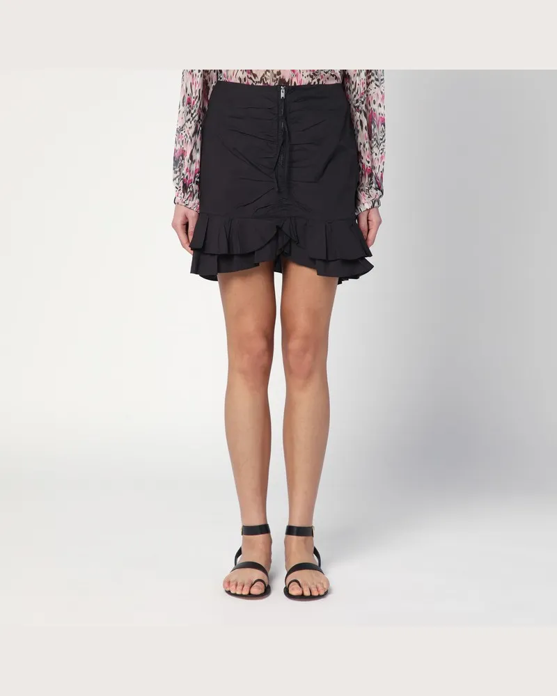 Isabel Marant Minirock Breenea mit schwarzem Reißverschluss Schwarz