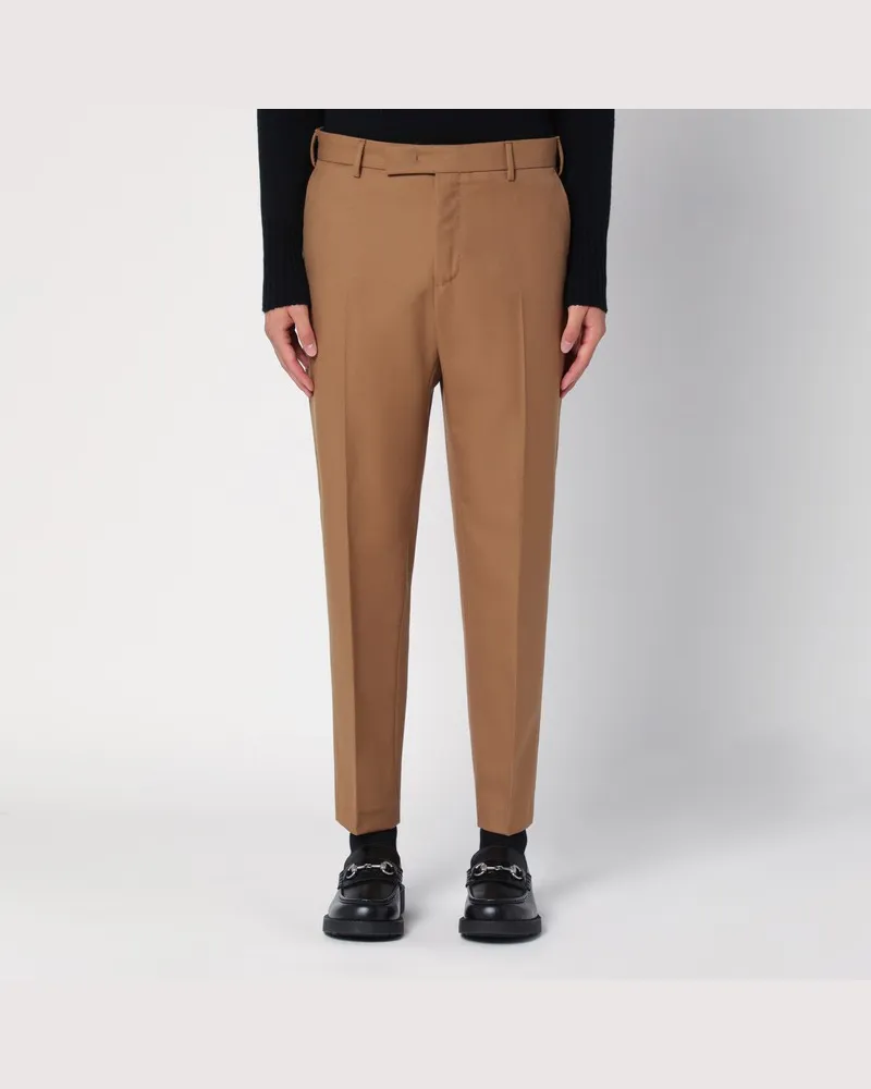 PT TORINO Wüstenfarbene Hose aus Schurwolle Beige