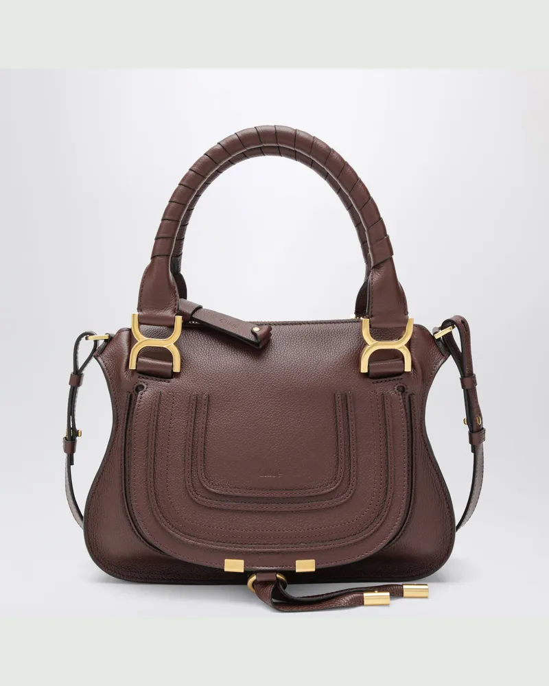 Chloé Kleine braune Marcie Handtasche aus Leder Brown