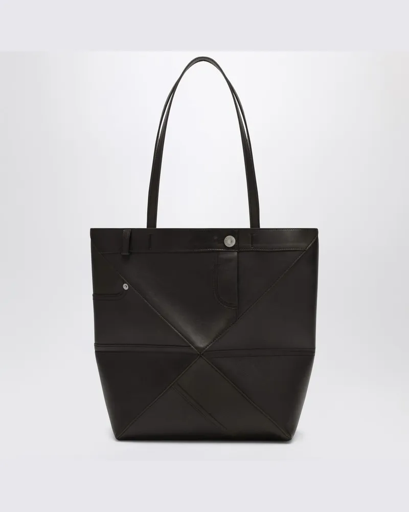 Loewe Mittlere Puzzle Fold Panta Tote Tasche in Vintage-Braun Braun