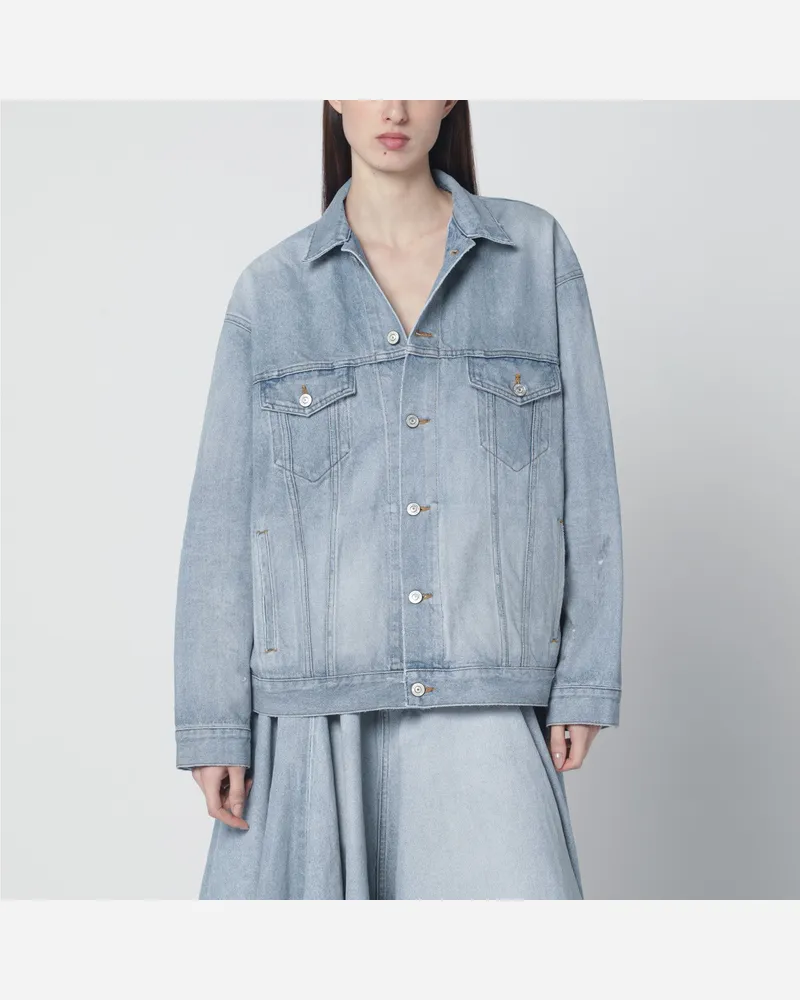 Balenciaga Hellblaue Denimjacke im Vintage-Look Light