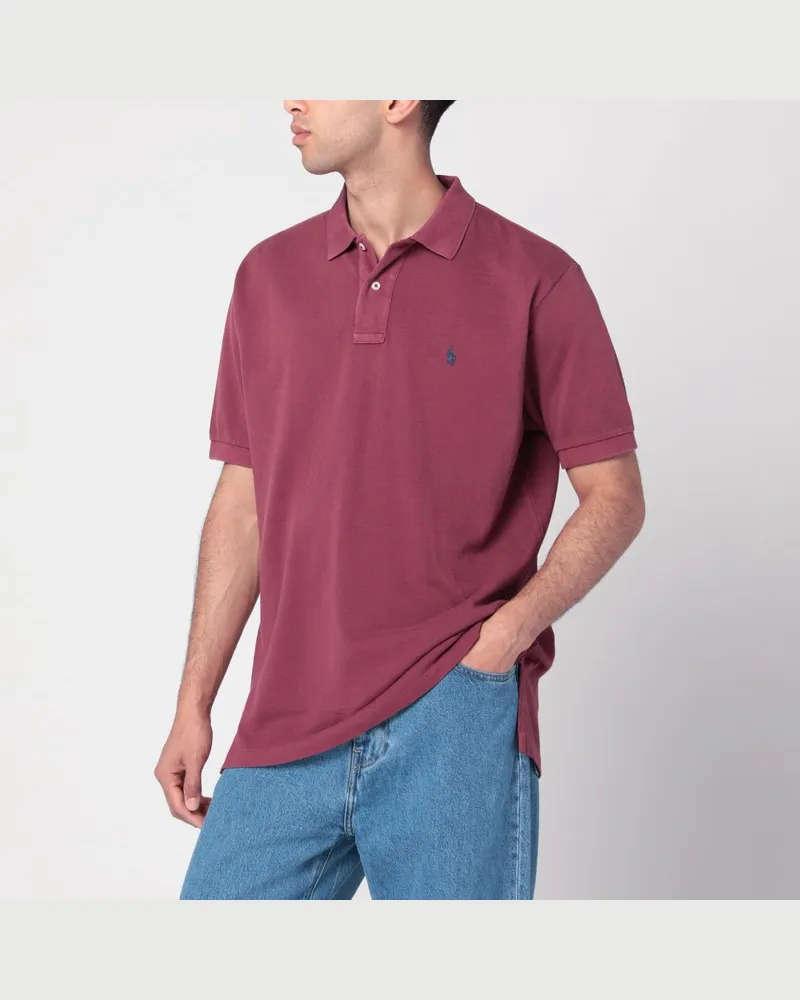 Ralph Lauren Verwaschenes Poloshirt aus Baumwolle in Weinrot Burgunderrot
