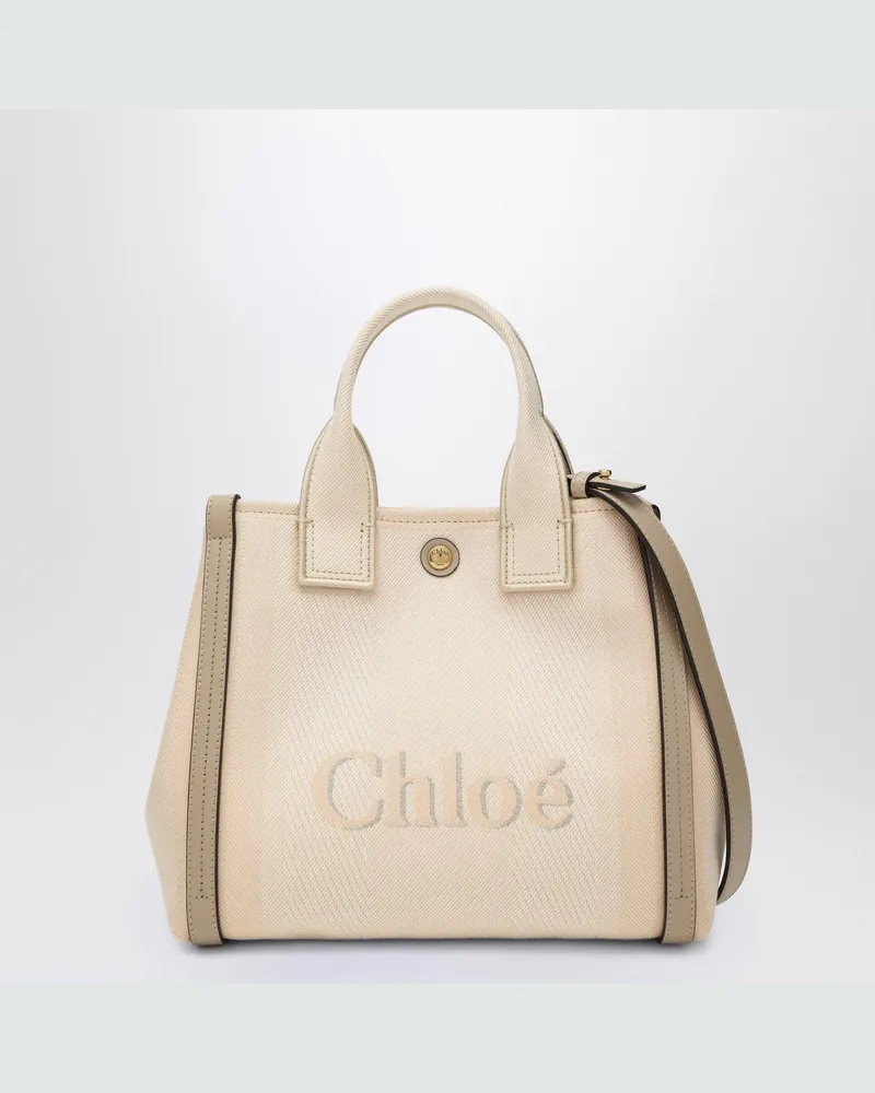Chloé Carry Small Tote-Bag aus Blushy Beige Canvas Pink