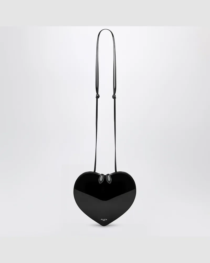 Alaïa Le Coeur Tasche aus schwarzem Lackleder Black