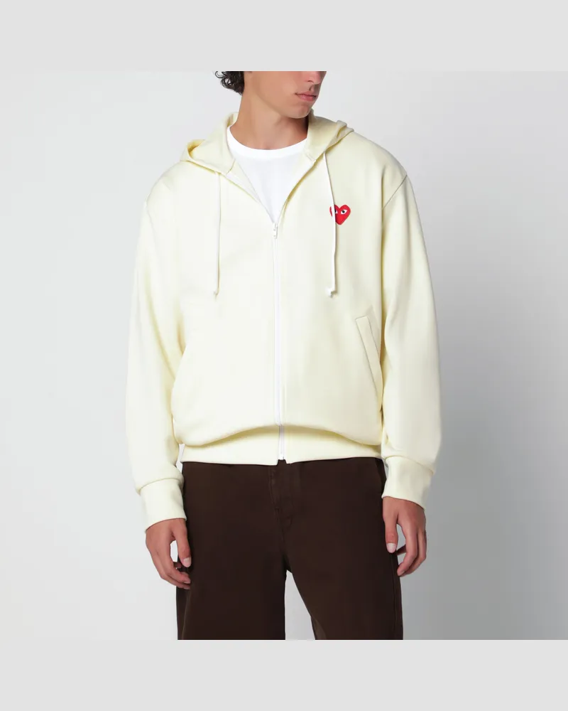 Comme des Garçons Kapuzenjacke in Elfenbein aus Polyester White