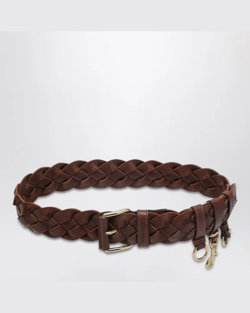 Miu Miu Gürtel aus tabakfarbenem Leder Braun