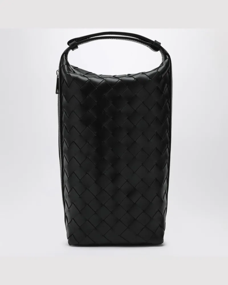 Bottega Veneta Vertikales Intrecciato Wallace schwarzes Täschchen Schwarz