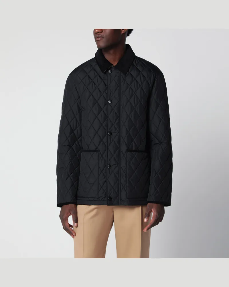 Burberry Schwarze, gesteppte Haddington-Jacke aus Nylon Black