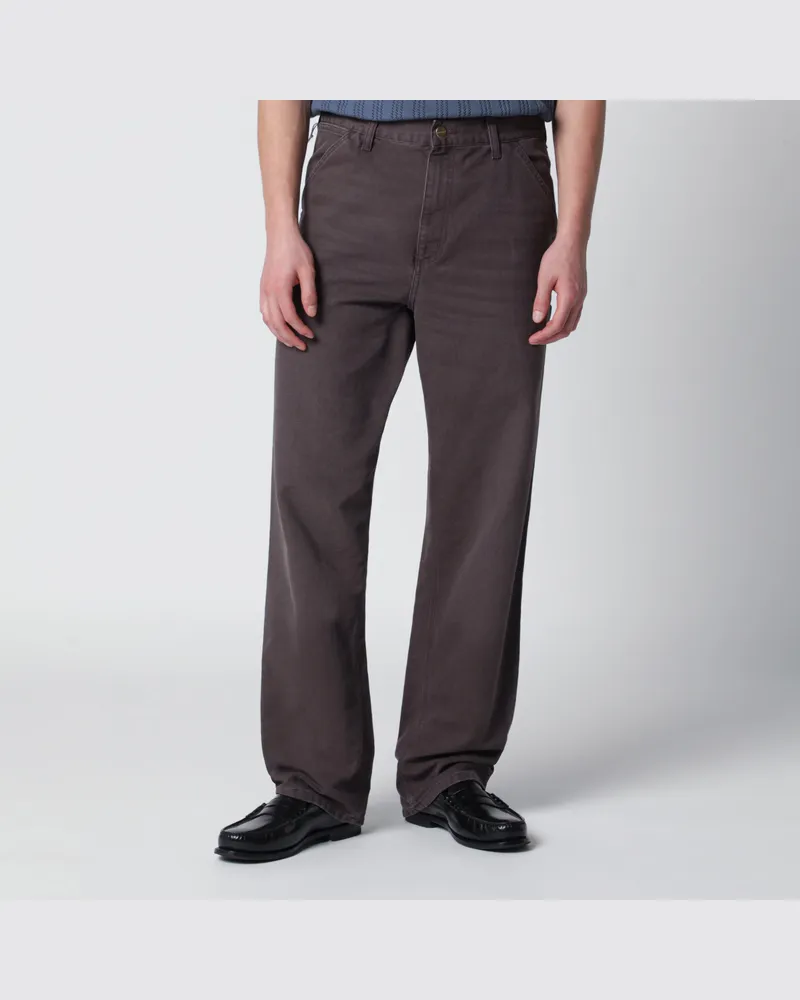 Carhartt WIP Single Knee Pant trousers in Dearborn Shale/Stone canvas Grey