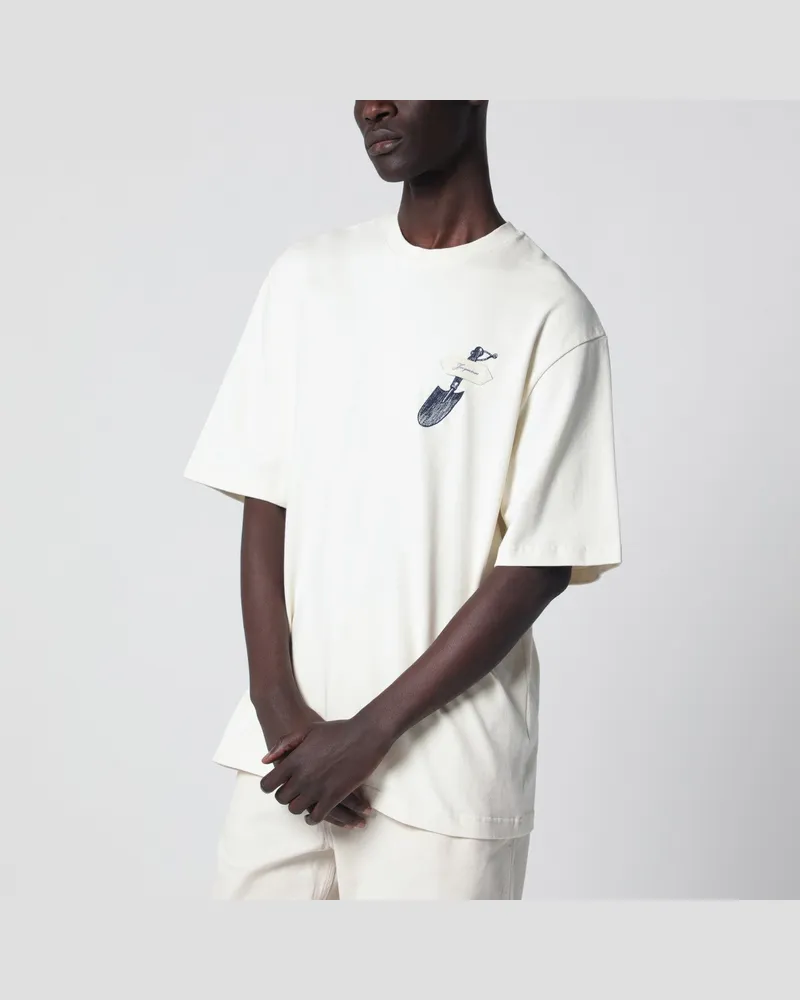 Jacquemus Elfenbeinfarbenes Shovel T-Shirt Yellow