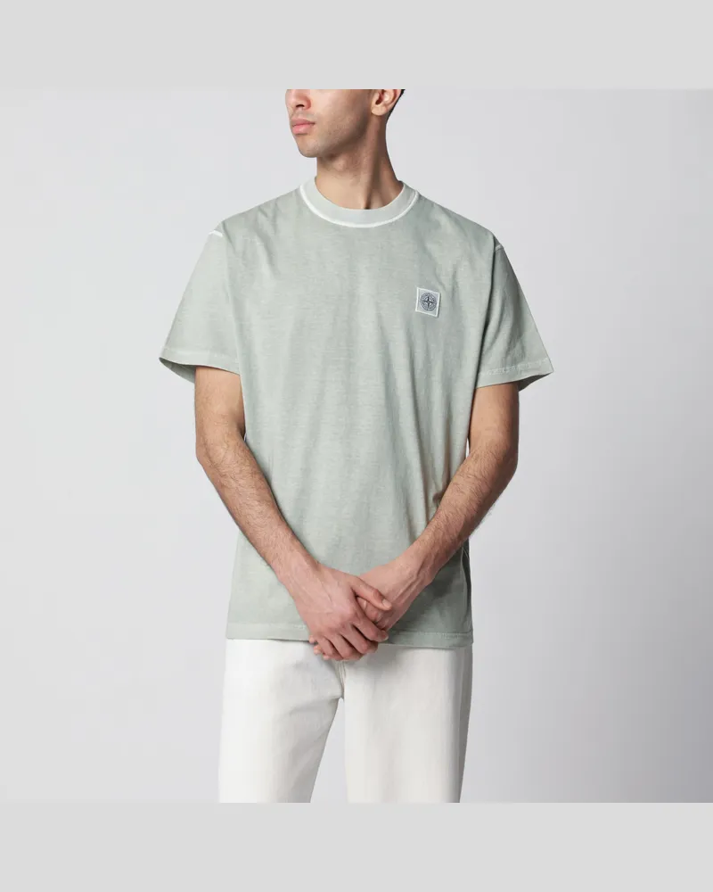 Stone Island T-Shirt aus Bio-Baumwolljersey in schmaler Passform, in Salbeigrün Green
