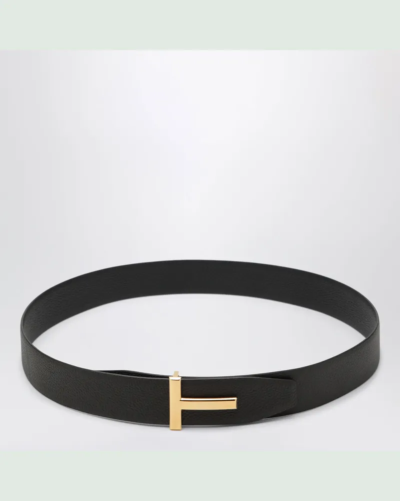Tom Ford Wendegürtel mit T-Schnalle aus Leder, Braun/Schwarz Brown