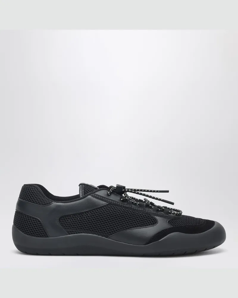 Prada Schwarze Speedrock-Sneaker aus Leder und Mesh Black