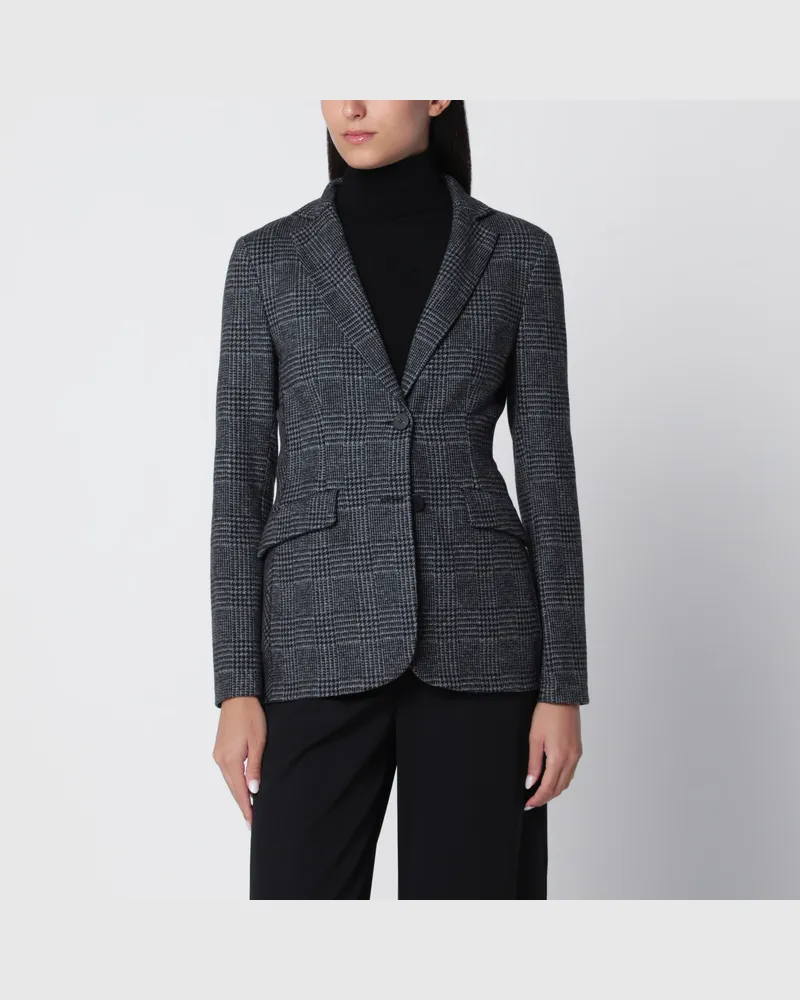 Harris Wharf London Einreihige Jacke mit Prince-of-Wales-Karomuster Grey
