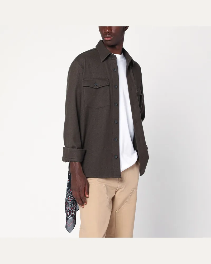 Destin Militärgrünes Wollhemd Green