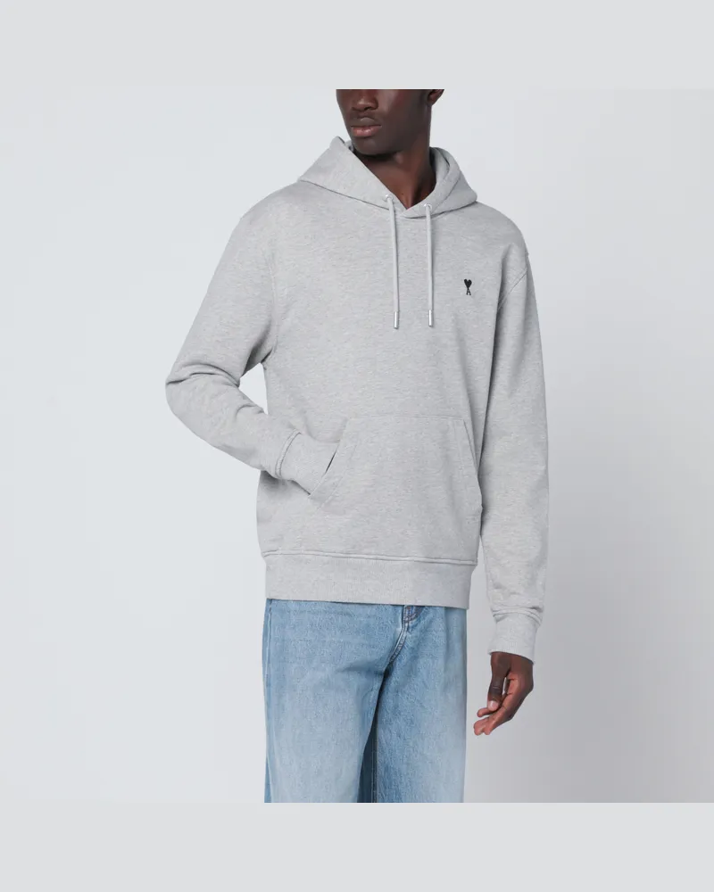 AMI Paris Graues Ami de Coeur-Kapuzensweatshirt Grey