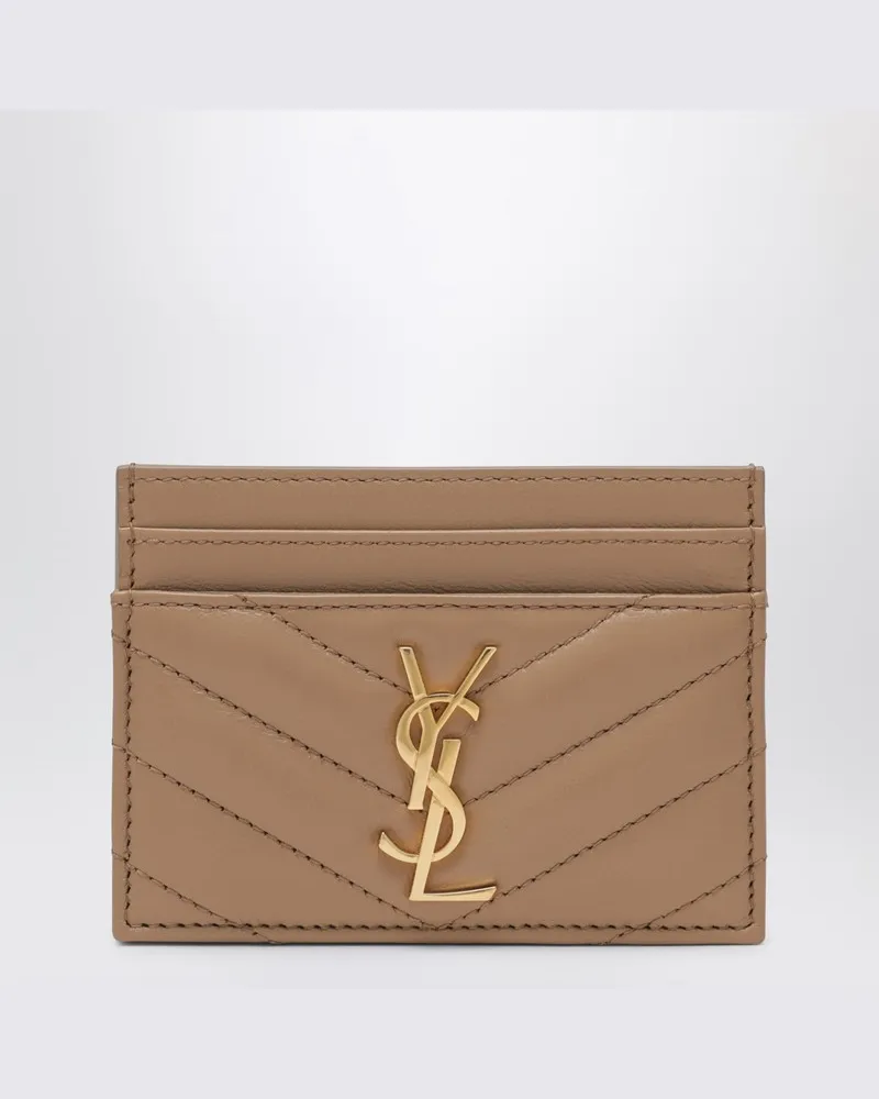 Saint Laurent Cassandre-Kartenhalter beige 