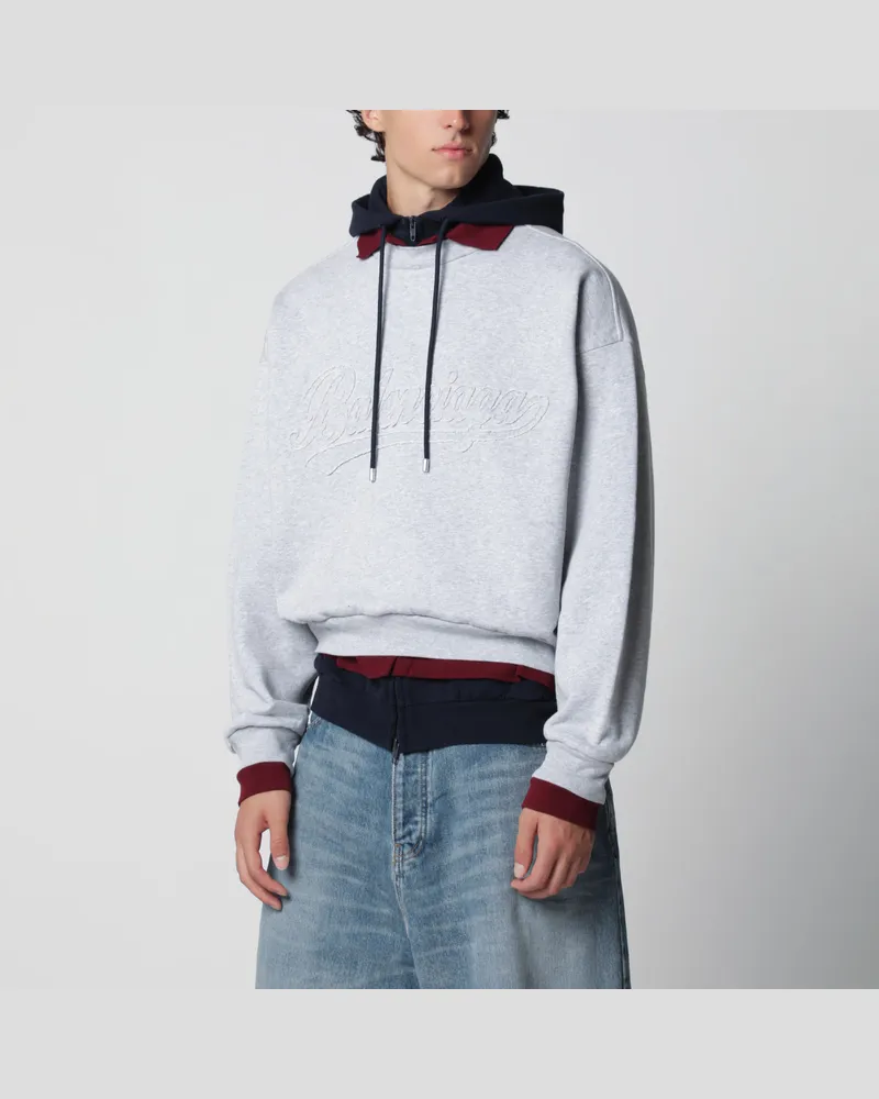 Balenciaga Grauer Hoodie im Lagen-Look Grey
