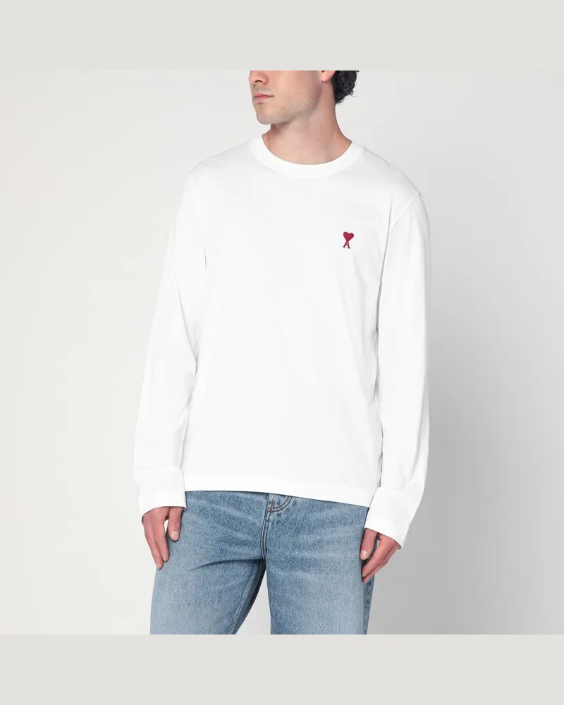 AMI Paris Ami De Coeur weißes T-Shirt Weiß