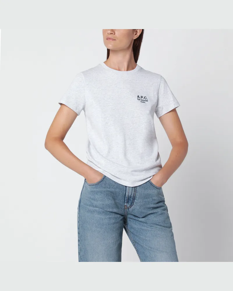 A.P.C. Graues Baumwoll-T-Shirt mit Stickerei Grey