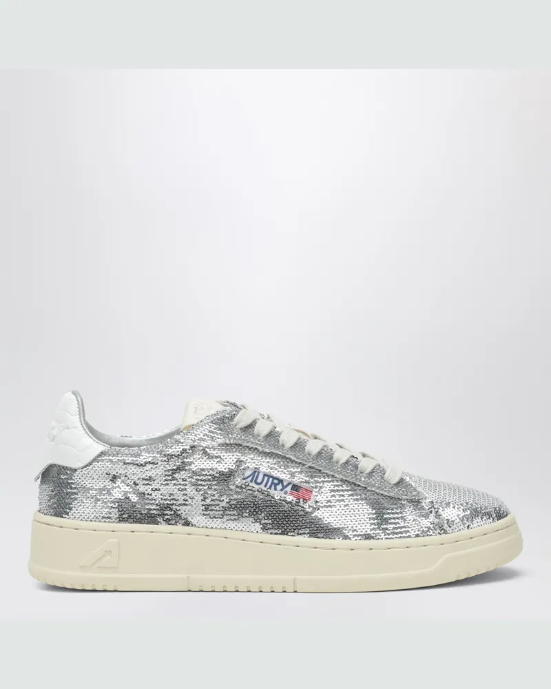 AUTRY Dallas Sparkling Sneaker aus grau/weißen Pailletten Grey