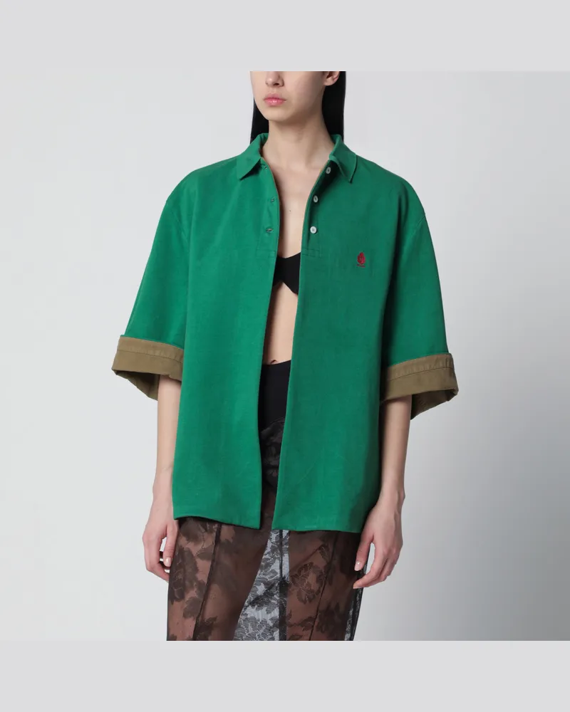 Prada Grün/Camouflage Blouson aus Piqué Green