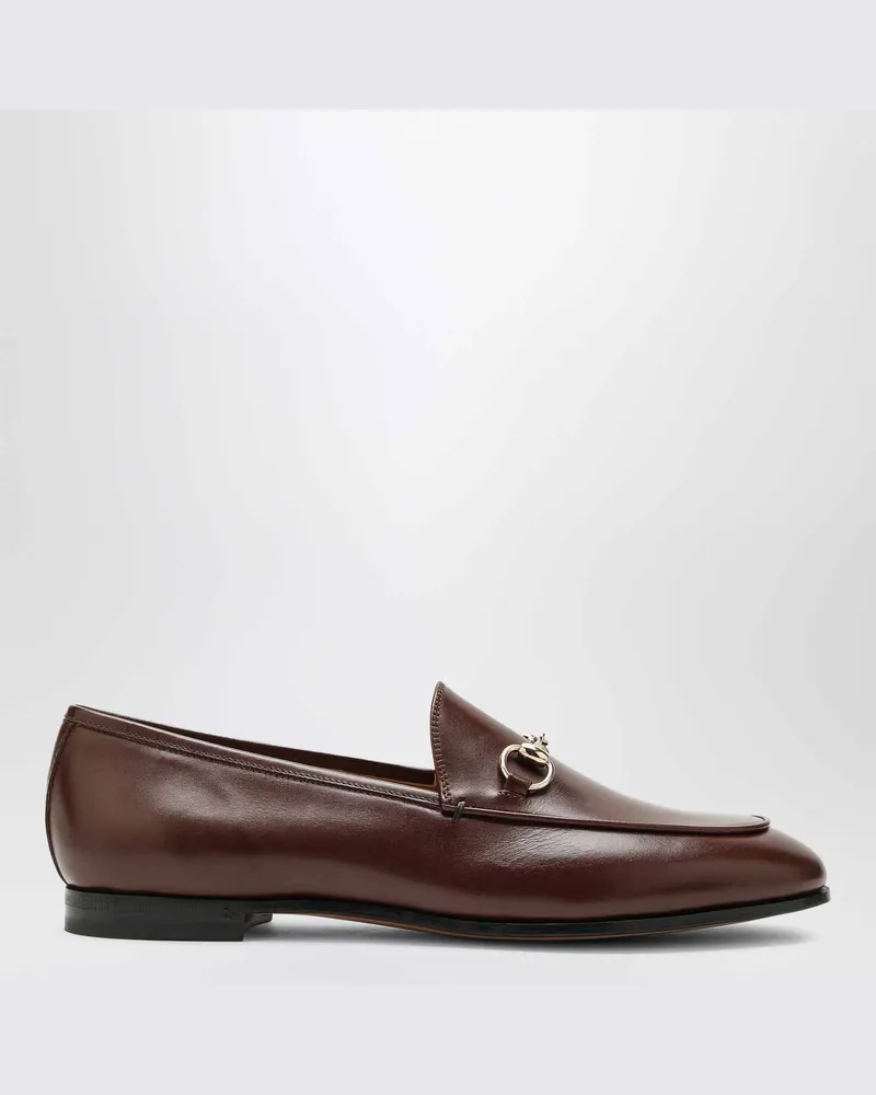 Gucci Brauner Jordaan Mokassin aus Leder Brown