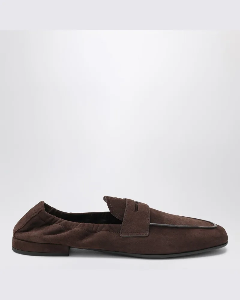 Prada Braune Wildleder-Mokassins Braun