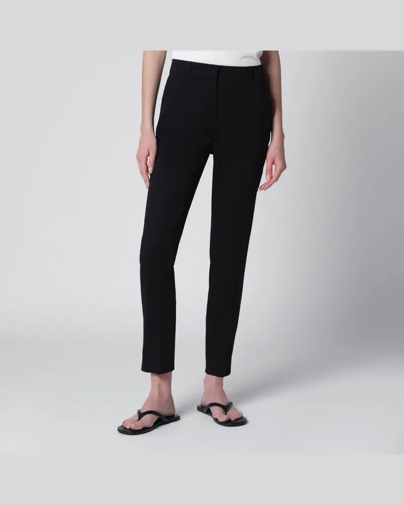 Max Mara Schwarze Stretch-Baumwollhose Black