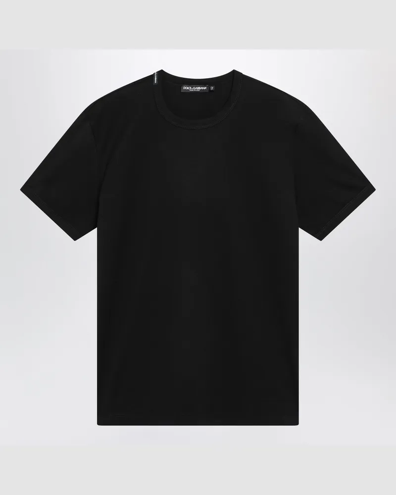 Dolce & Gabbana Schwarzes T-Shirt aus Baumwolljersey Black