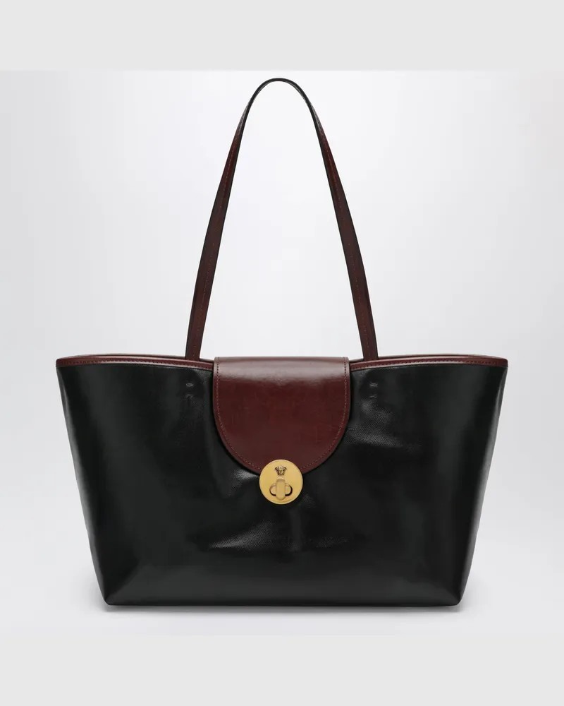 Versace Vivian kleine Shopper-Tasche aus beschichtetem Canvas Black