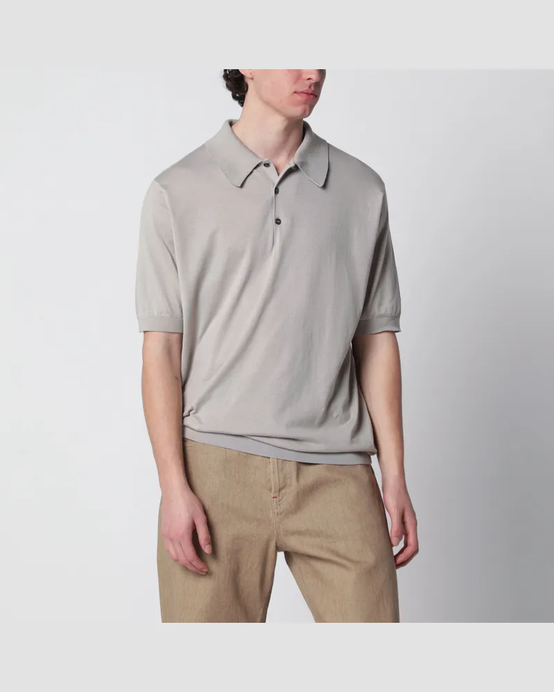 John Smedley Isis Baumwollpolo in Hellbeige Grey
