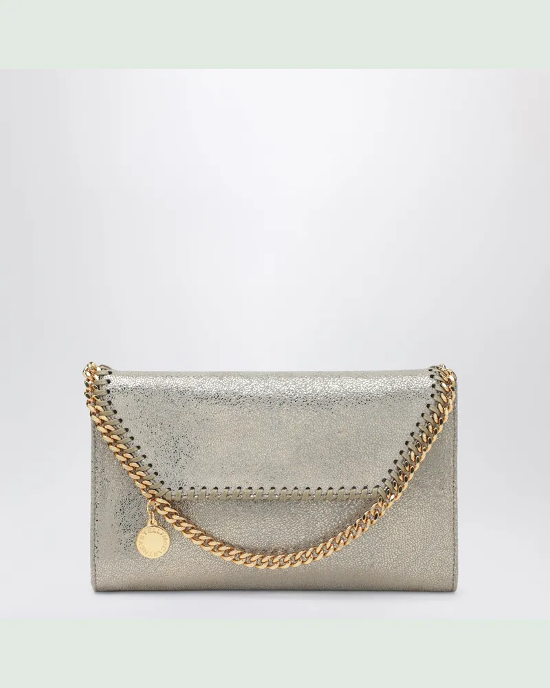 Stella McCartney Falabella Chain Wallet in Metallic Pyrite Metal