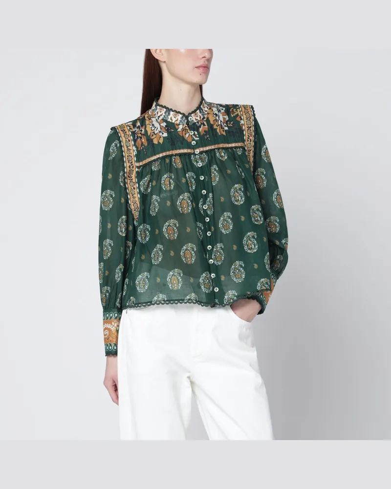 FARM Rio Grüne Tayla-Bluse aus Baumwolle Grün