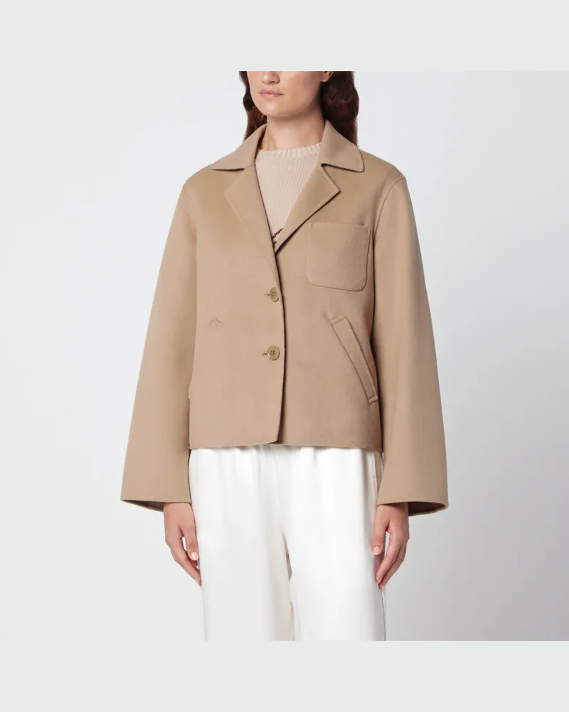 Max Mara Kurze Jacke aus Kamelwolle Brown