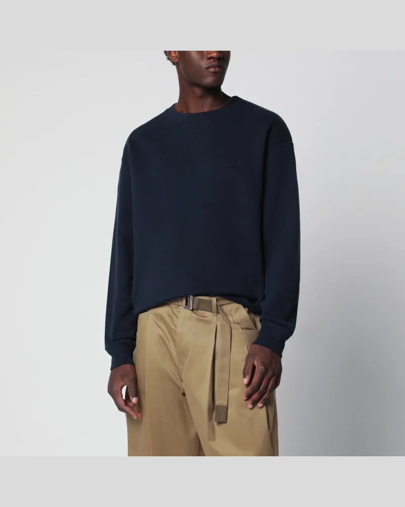 J.W.Anderson Marineblaues Baumwoll-Sweatshirt mit gesticktem Logo Blue